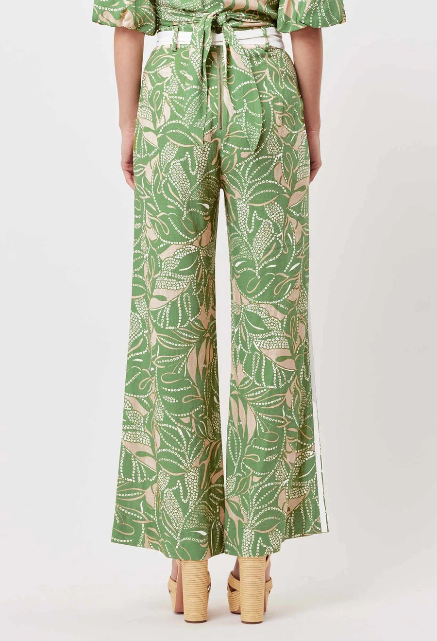 OnceWas Grace Linen Viscose  Pant in Jungle Tropico