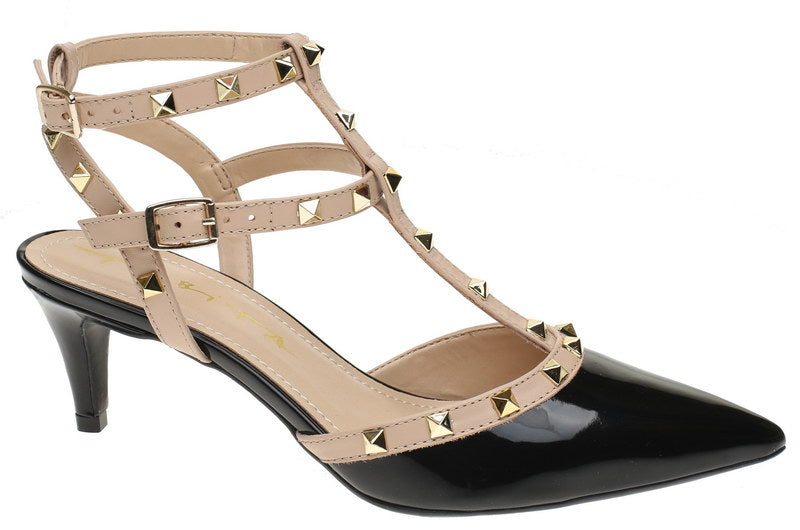 MOEMA - TINA CREAM/BLACK PATENT