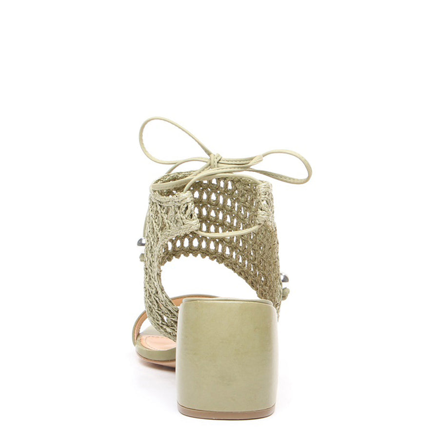 Aisha Olive Block Heel Sandal