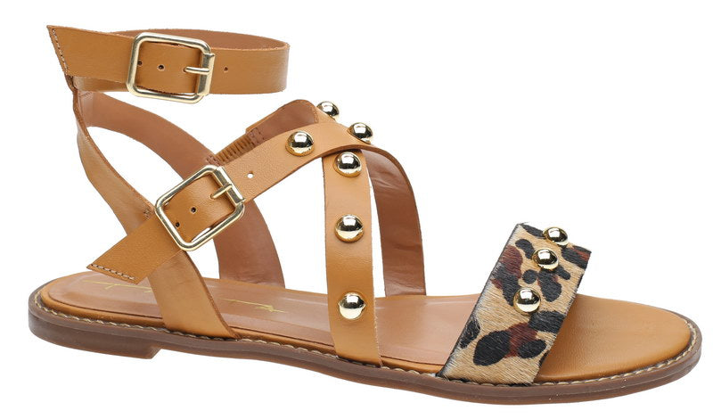 Moema Chloe Cross Over Sandal Camel