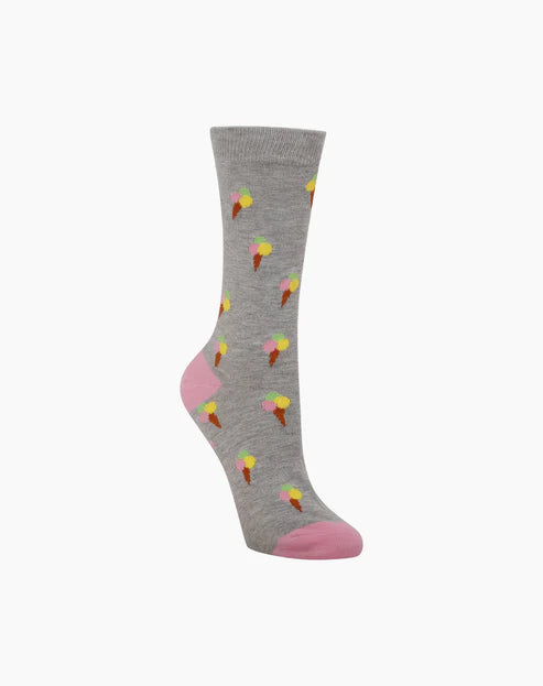 WOMENS ICE CREAM SOCKS - GREY