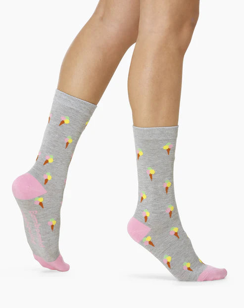 WOMENS ICE CREAM SOCKS - GREY