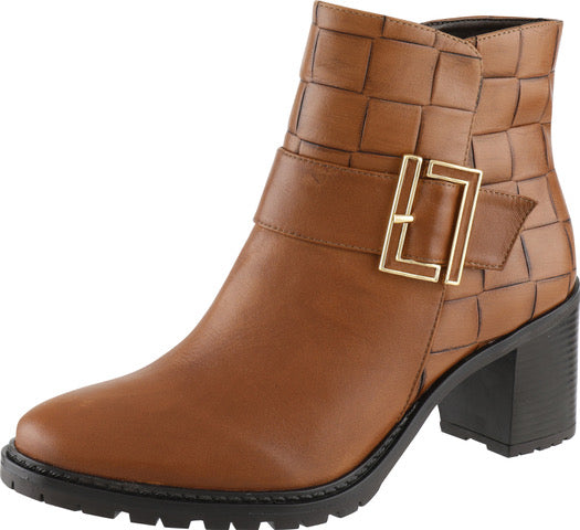 Luna Brandy Mid Heel Ankle Boot