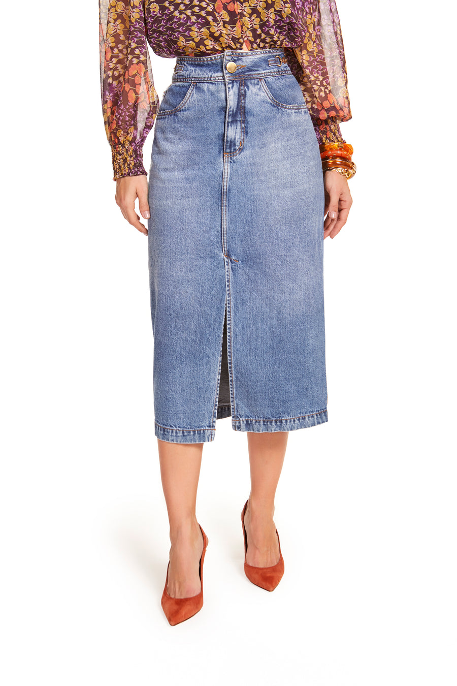 MARIA VALENTINA DENIM SKIRT