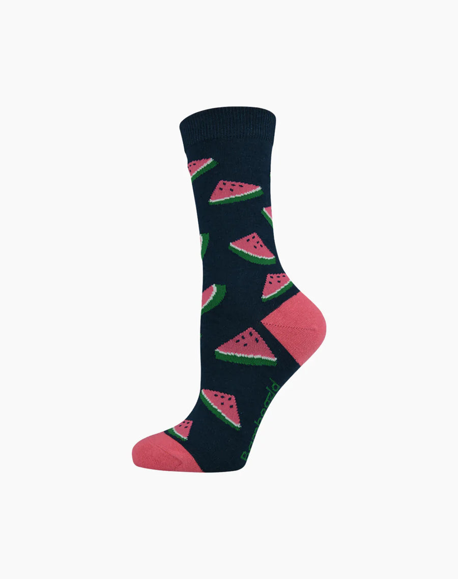 WOMENS WATERMELON BAMBOO SOCK