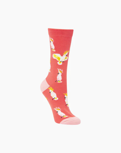 WOMENS COCKY BAMBOO SOCK - CORAL