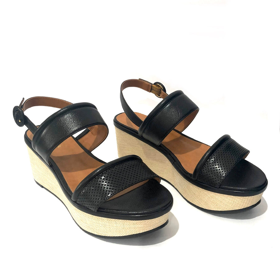 Monet Black Wedge Sandal