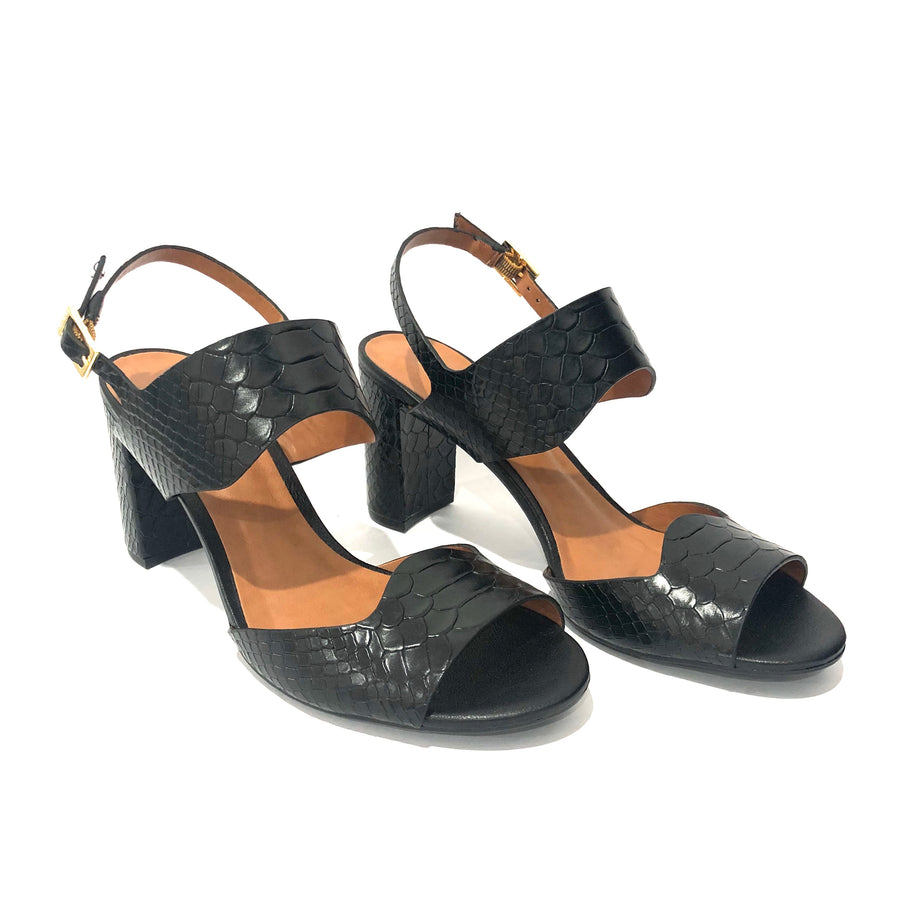 Trinity Black Croco Sandal