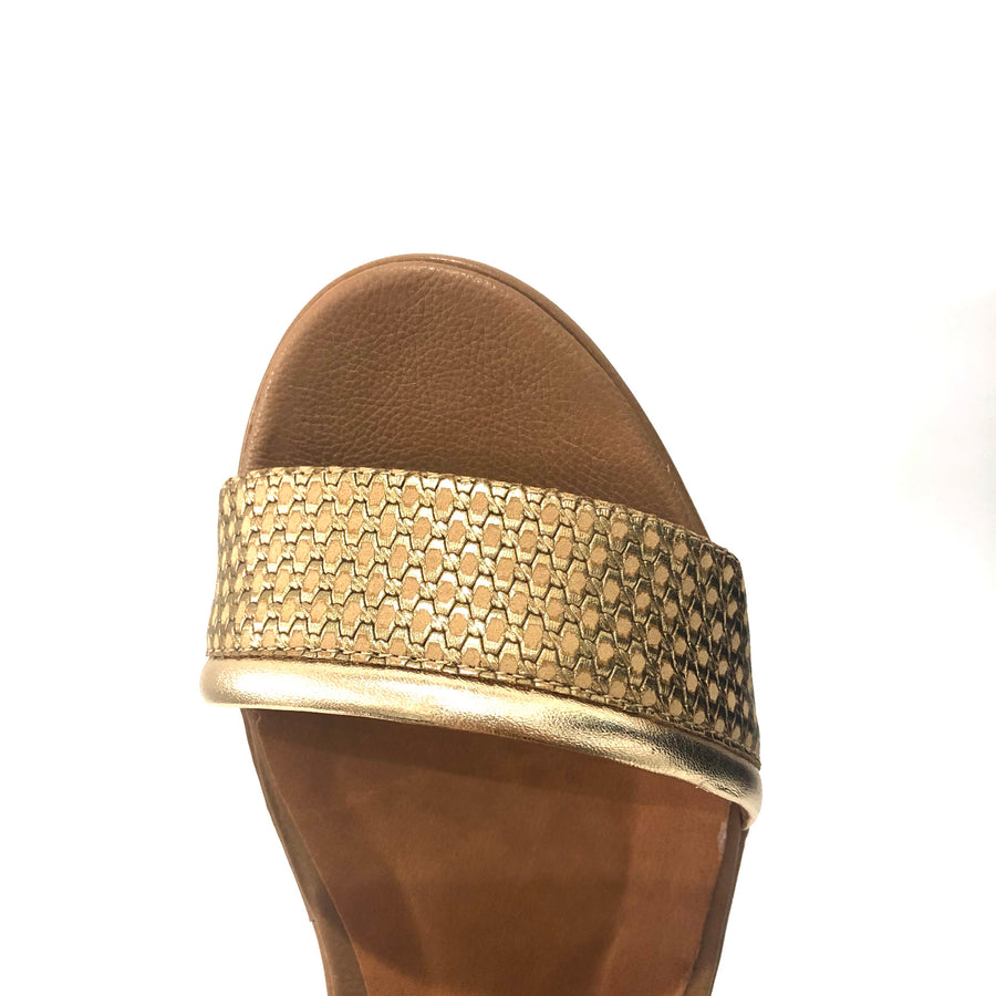 Monet Gold/Tan Wedge Sandal