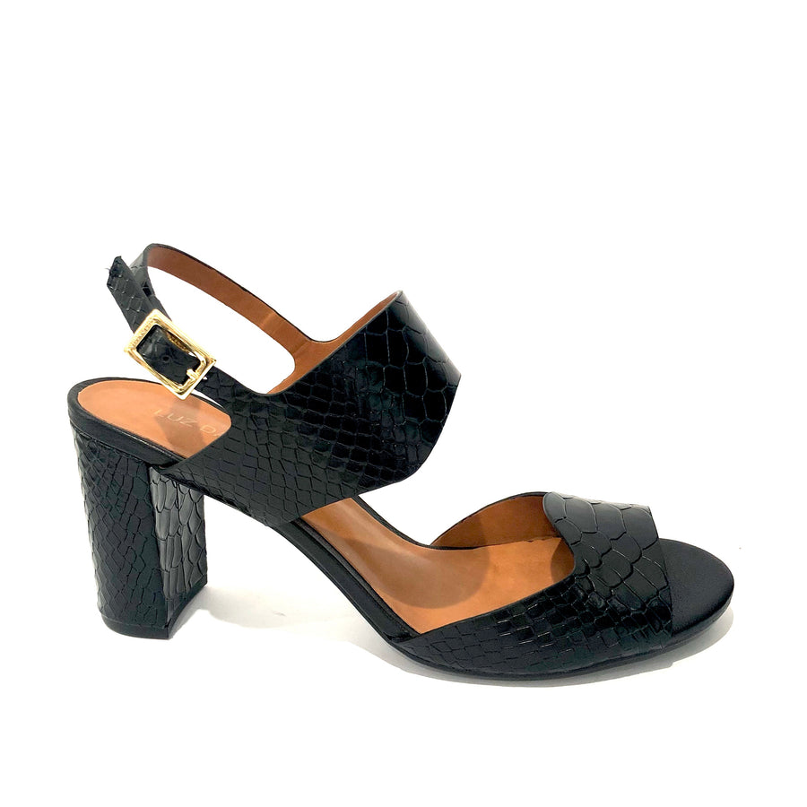 Trinity Black Croco Sandal