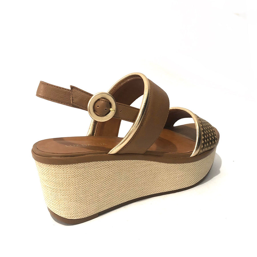 Monet Gold/Tan Wedge Sandal