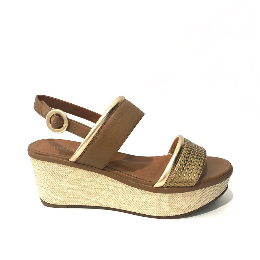 Monet Gold/Tan Wedge Sandal